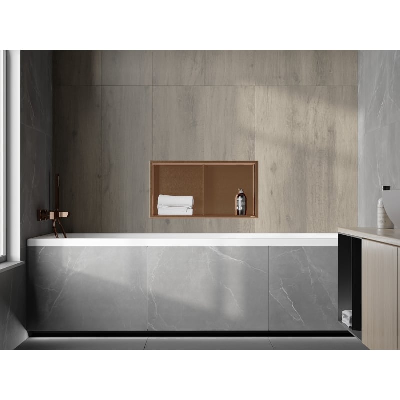 Mexen X-Wall-R Nischenregal mit Flansch und Regal 60 x 30 cm, gebürstetes Kupfer - 19C0603010S