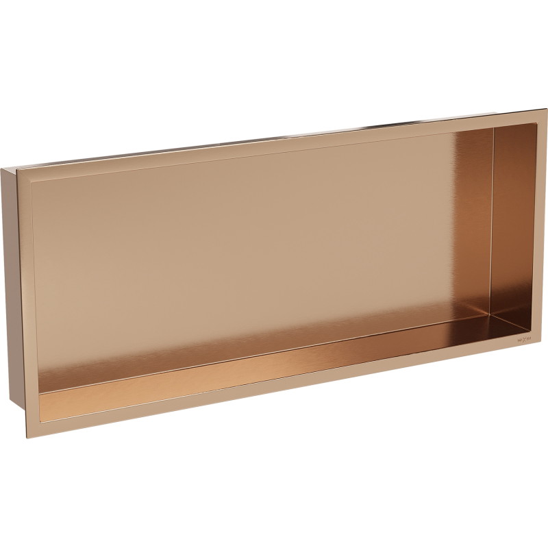 Mexen X-Wall-R Nischenregal mit Flansch 75 x 30 cm, gebürstetes Kupfer - 19C0753010