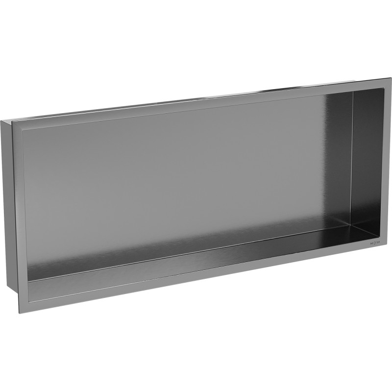 Mexen X-Wall-R Nischenregal mit Flansch 75 x 30 cm, gebürstetes Gun Gray - 19E0753010