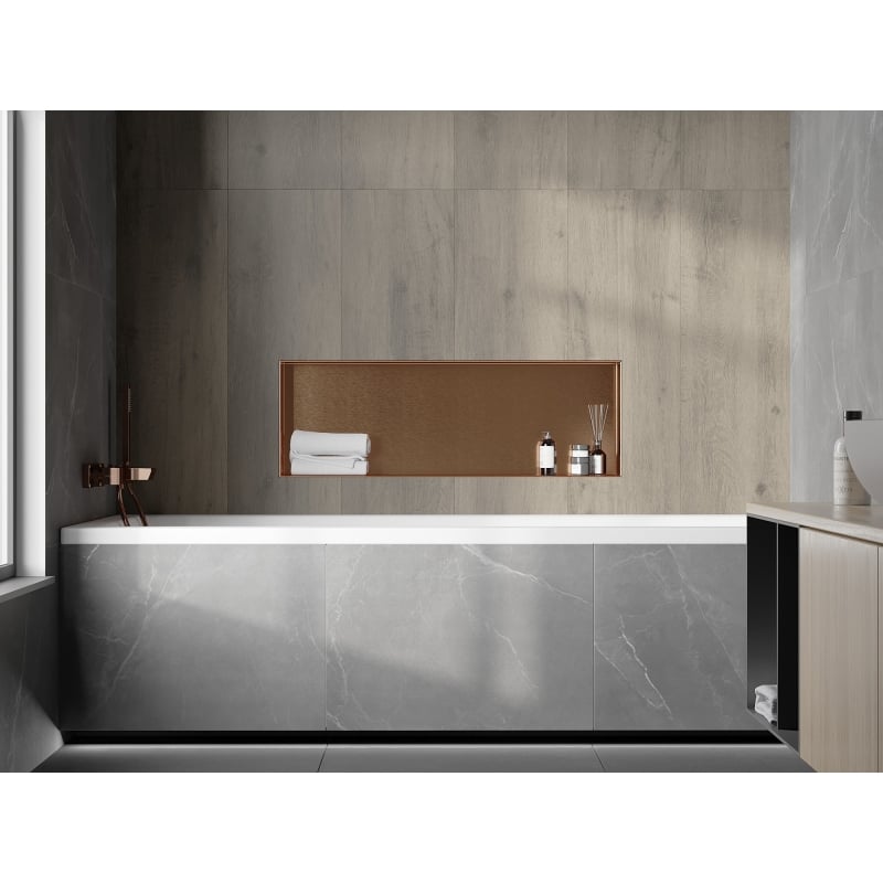 Mexen X-Wall-NR Nischenregal ohne Flansch 90 x 30 cm, gebürstetes Kupfer - 19C1903010