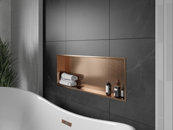Mexen X-Wall-R Nischenregal mit Kragen 90 x 30 cm, gebürstetes Kupfer - 19C0903010
