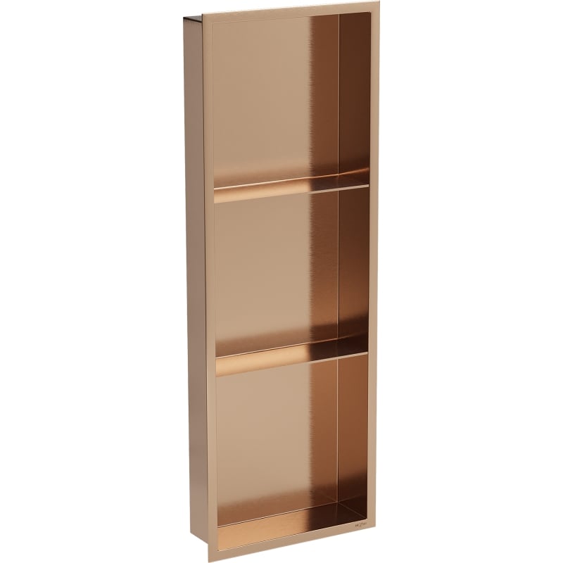 Mexen X-Wall-R Nischenregal mit Flansch und Regal 90 x 30 cm, gebürstetes Kupfer - 19C0903010S