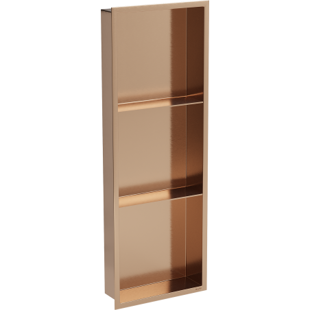 Mexen X-Wall-R Nischenregal mit Flansch und Regal 90 x 30 cm, gebürstetes Kupfer - 19C0903010S