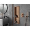 Mexen X-Wall-R Nischenregal mit Flansch und Regal 90 x 30 cm, gebürstetes Kupfer - 19C0903010S