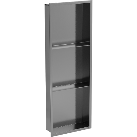 Mexen X-Wall-R Nischenregal mit Flansch und Regal 90 x 30 cm, gun gray gebürstet - 19E0903010S