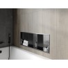 Mexen X-Wall-R Nischenregal mit Flansch und Regal 90 x 30 cm, gun gray gebürstet - 19E0903010S