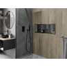 Mexen X-Wall-R Nischenregal mit Flansch und Regal 90 x 30 cm, gun gray gebürstet - 19E0903010S