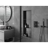 Mexen X-Wall-R Nischenregal mit Flansch und Regal 90 x 30 cm, gun gray gebürstet - 19E0903010S