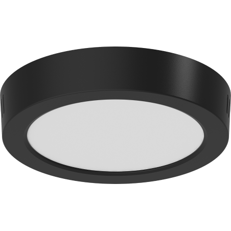 Mexen LDSR LED-Deckenleuchte Oberflächenmontage Ø 17 cm, 12W, Kalt - 6500K, 960 lm, schwarz - L212-017-1265-70