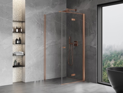 Mexen Mist-F faltbare Duschkabine rechts 90 x 90 cm, transparent, gebürstetes Kupfer - 8A6T-090-090-65-00-P