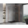 Mexen Mist-F faltbare Duschkabine rechts 90 x 100 cm, transparent, gebürstetes Kupfer - 8A6T-090-100-65-00-P