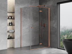 Mexen Mist-F Faltduschkabine rechts 85 x 110 cm, transparent, gebürstetes Kupfer - 8A6T-085-110-65-00-P