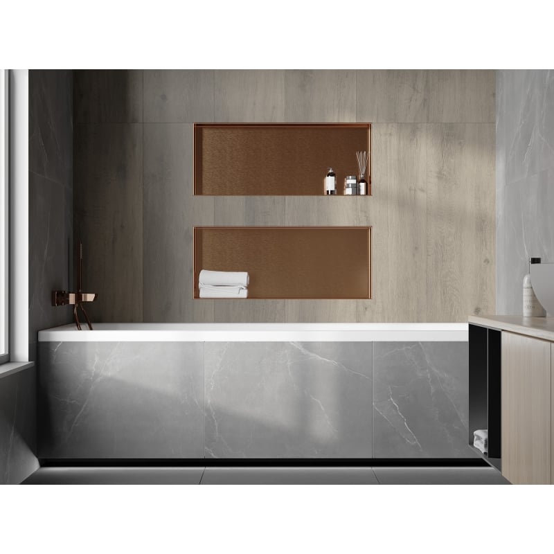 Mexen X-Wall-NR Nischenregal ohne Flansch 75 x 30 cm, gebürstetes Kupfer - 19C1753010