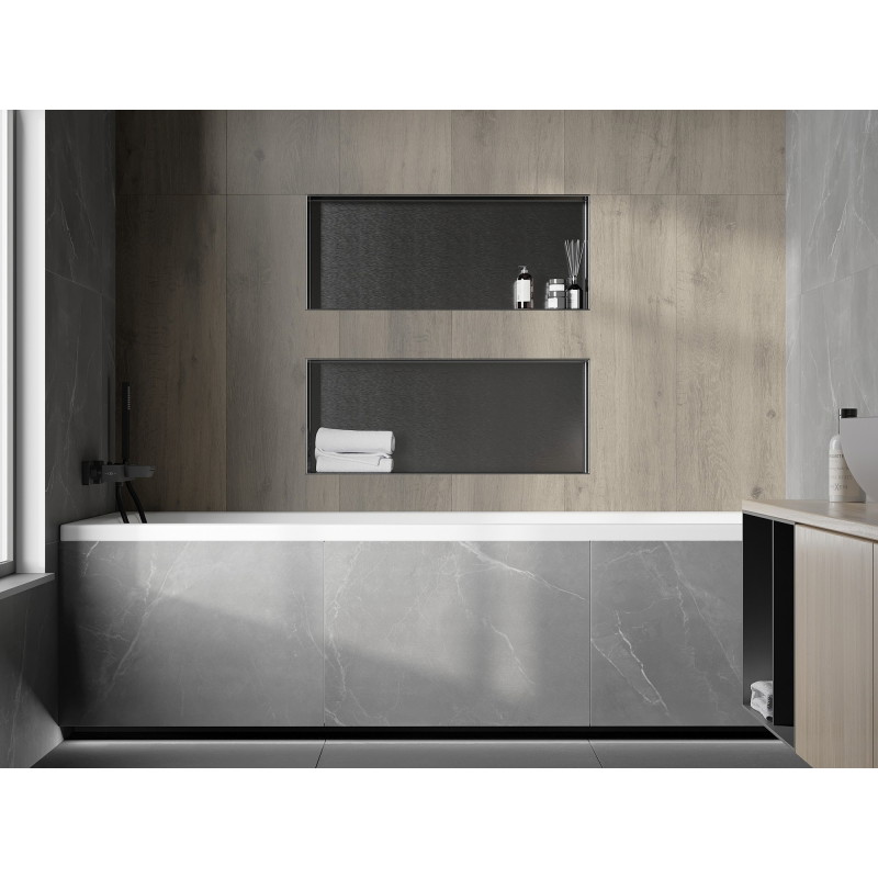 Mexen X-Wall-NR Nischenregal ohne Flansch 75 x 30 cm, gebürstetes Gun Gray - 19E1753010