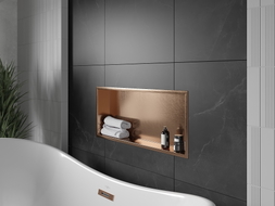 Mexen X-Wall-R Nischenregal mit Flansch 75 x 30 cm, gebürstetes Kupfer - 19C0753010