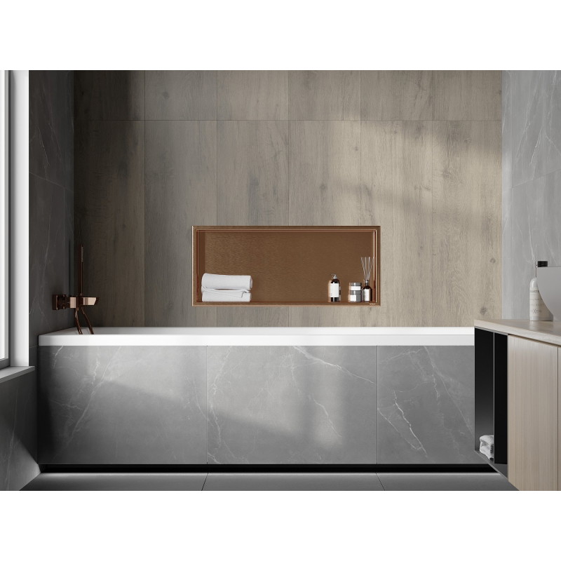 Mexen X-Wall-R Nischenregal mit Flansch 75 x 30 cm, gebürstetes Kupfer - 19C0753010