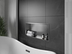 Mexen X-Wall-R Nischenregal mit Flansch 75 x 30 cm, gebürstetes Gun Gray - 19E0753010