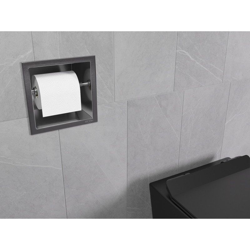 Mexen X-Wall-P Toilettenpapierhalter, gebürstet gun gray - 19E3