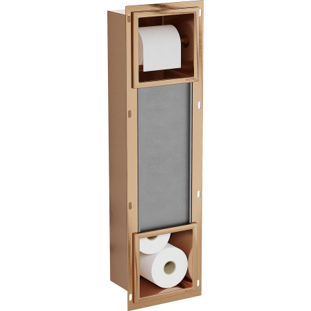 Mexen X-Wall-BP Toilettenpapierhalter mit Magazin, gebürstetes Kupfer - 19C4