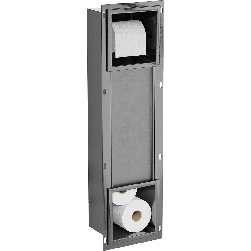 Mexen X-Wall-BP Toilettenpapierhalter mit Magazin, gebürstetes Gun Gray - 19E4