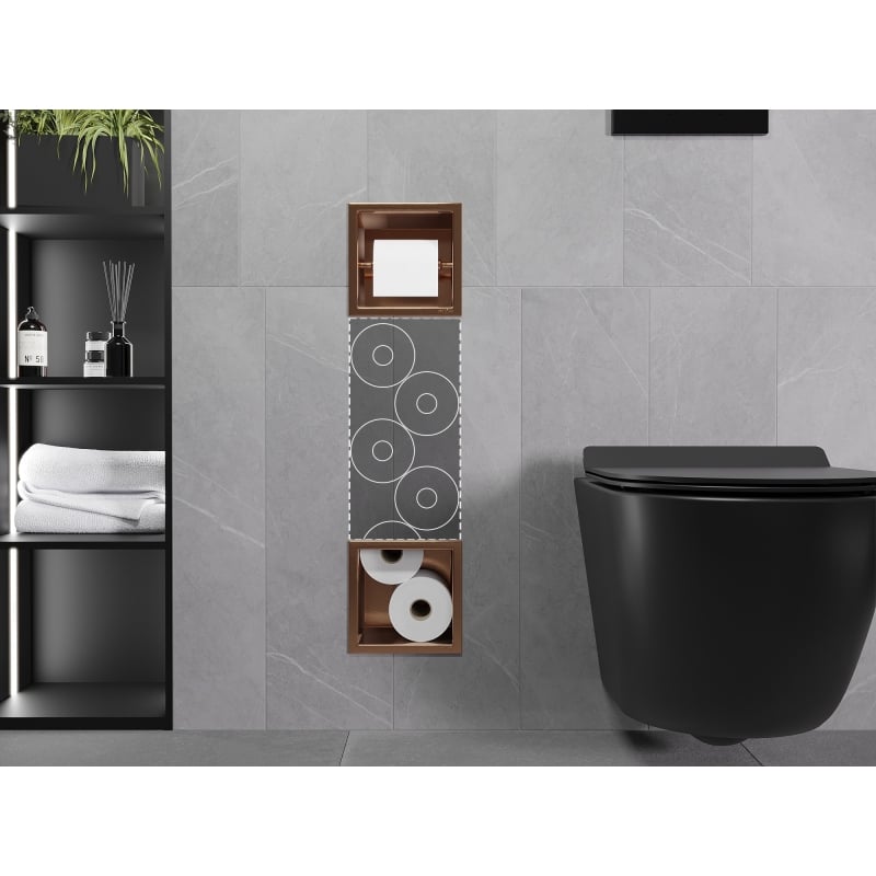 Mexen X-Wall-BP Toilettenpapierhalter mit Magazin, gebürstetes Kupfer - 19C4