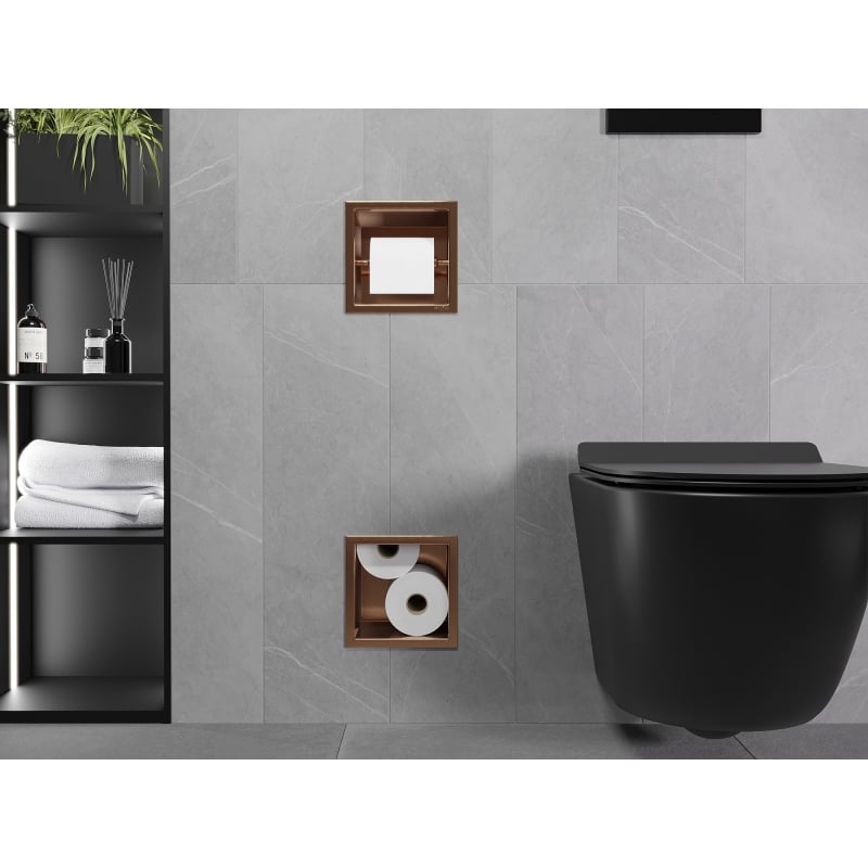 Mexen X-Wall-BP Toilettenpapierhalter mit Magazin, gebürstetes Kupfer - 19C4