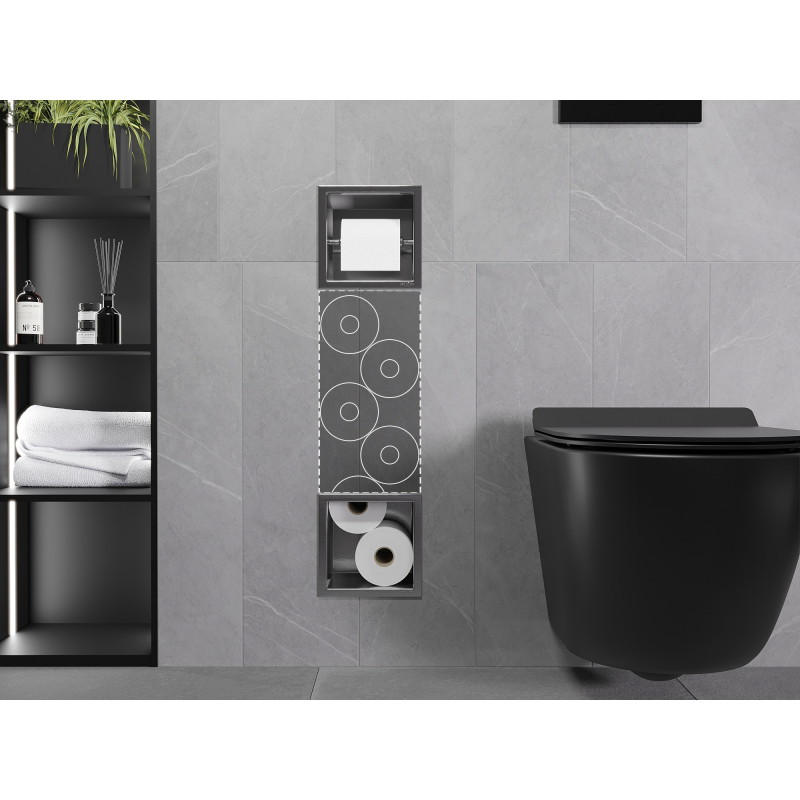 Mexen X-Wall-BP Toilettenpapierhalter mit Magazin, gebürstetes Gun Gray - 19E4