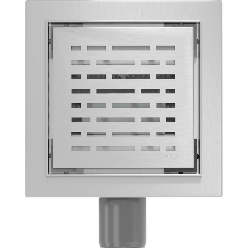 Mexen Flat-Q M01 quadratische Bodenablauf 12 x 12 cm, Inox - 1010312