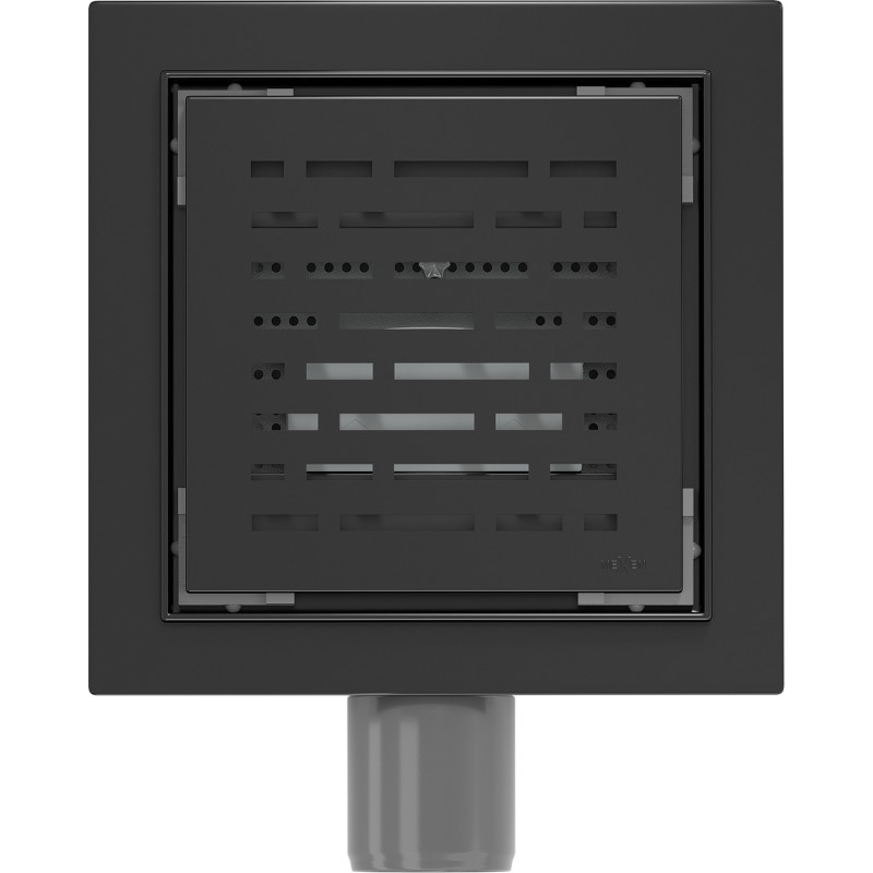 Mexen Flat-Q M01 quadratische Bodeneinlass 12 x 12 cm, schwarz - 1710312