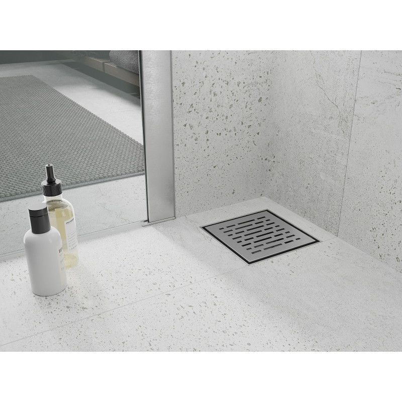 Mexen Flat-Q M01 quadratische Bodeneinlauf 15 x 15 cm, Inox - 1010315
