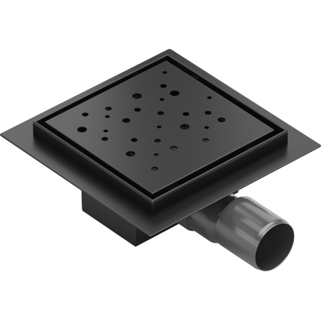 Mexen Flat-Q M12 Bodenablauf quadratisch 12 x 12 cm, schwarz - 1710412