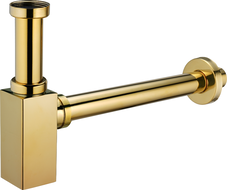 Mexen Quadratischer Halbsyphon für Waschbecken, gold - 79960-50
