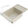 Mexen Elias Granitspüle 1-Becken mit Abtropffläche und Küchenarmatur Rita, beige - 6511-69-670300-00