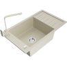 Mexen Elias Granitspüle 1-Becken mit Abtropffläche und Küchenarmatur Rita, beige - 6511-69-670300-69