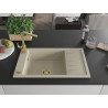 Mexen Elias Granitspüle 1-Becken mit Abtropffläche und Küchenarmatur Rita, beige - 6511-69-670300-50
