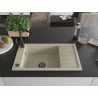 Mexen Elias Granitspüle 1-Becken mit Abtropffläche und Küchenarmatur Rita, beige - 6511-69-670300-70