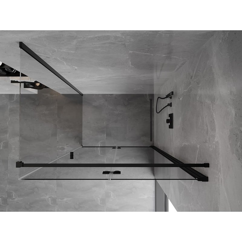 Mexen Mist-F Duschkabine klappbar rechts 80 x 95 cm, transparent, schwarz - 8A6T-080-095-70-00-P
