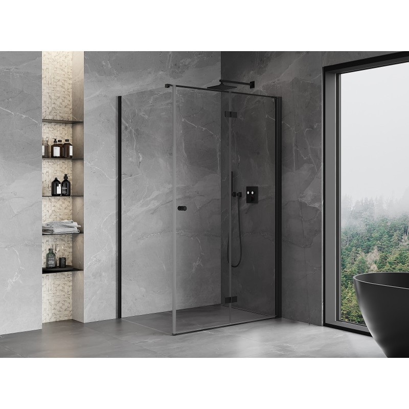 Mexen Mist-F Duschkabine klappbar rechts 80 x 95 cm, transparent, schwarz - 8A6T-080-095-70-00-P