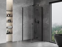 Mexen Mist-F Duschkabine klappbar rechts 110 x 110 cm, transparent, schwarz - 8A6T-110-110-70-00-P