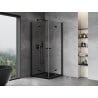 Mexen Mist-F Duo faltbare Duschkabine 80 x 80 cm, transparent, schwarz - 8A6-080L-080P-70-00