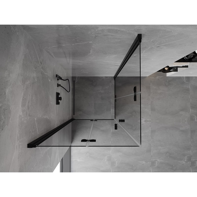 Mexen Mist-F Duo faltbare Duschkabine 115 x 115 cm, transparent, schwarz - 8A6-115L-115P-70-00