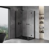 Mexen Mist-F Duo klappbare Duschkabine links 115 x 75 cm, transparent, schwarz - 8A6-115L-075P-70-00