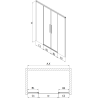 Mexen Rox Duo Duschschiebetür 170 cm, schwarzer Rahmen, schwarz - 8C2-170-002-70-70