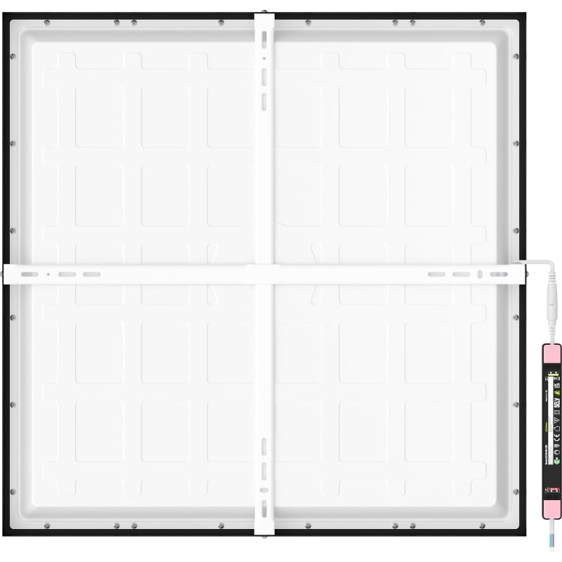 Mexen Brill-S LED-Deckenpanel Aufputz 60 x 60 cm, 48W, Neutral - 4000K, 4800 lm, schwarz - L206-060-060-4840-70