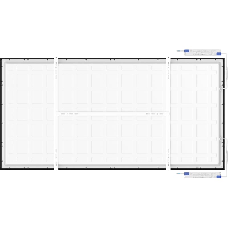 Mexen Brill-S LED-Deckenpanel Aufputz 120 x 60 cm, 60W, Neutral - 4000K, 6600 lm, schwarz - L207-120-060-6040-70
