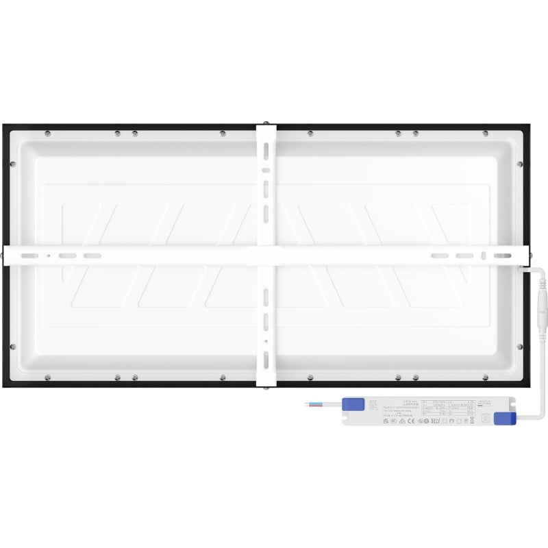 Mexen Brill-S LED-Deckenpaneel zur Oberflächenmontage 60 x 30 cm, 24W, Neutral - 4000K, 2640 lm, schwarz - L207-060-030-2440-70