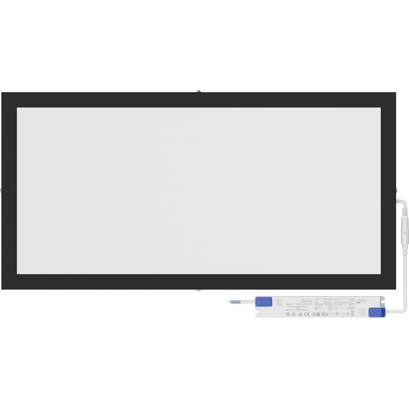 Mexen Brill-S LED-Deckenpaneel zur Oberflächenmontage 60 x 30 cm, 24W, Neutral - 4000K, 2640 lm, schwarz - L207-060-030-2440-70