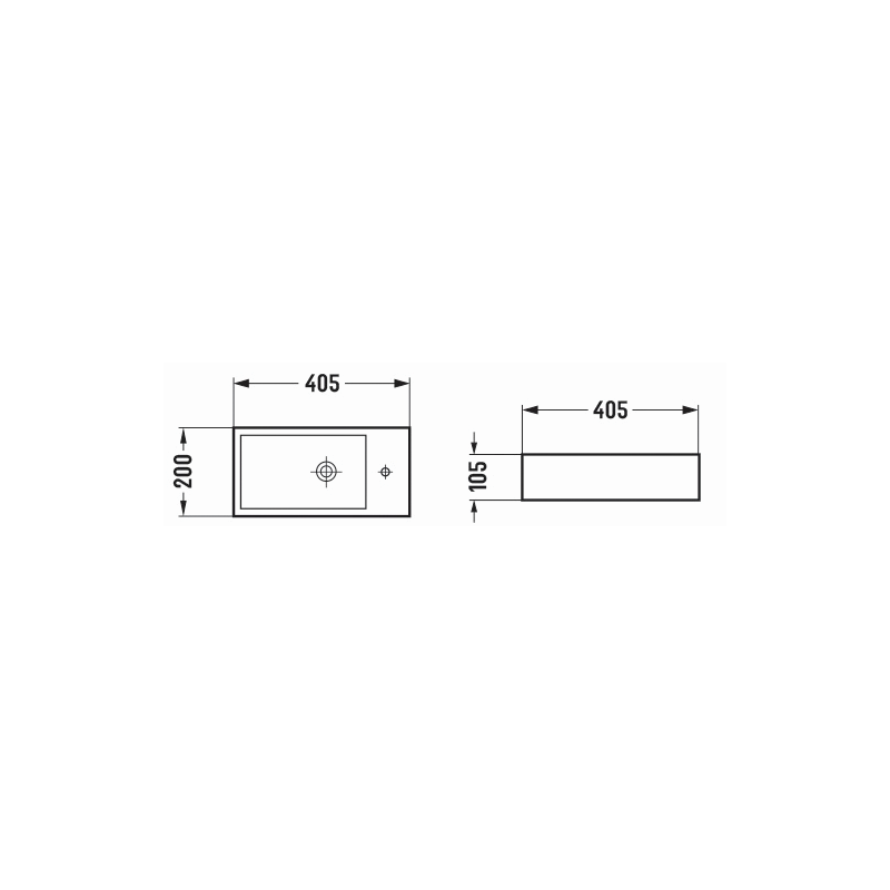 Mexen Inez Aufsatzwaschbecken links 40 x 20 cm, hellgrau matt - 21484061L
