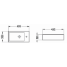 Mexen Inez Aufsatzwaschbecken links 40 x 20 cm, hellgrau matt - 21484061L