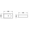 Mexen Inez linkes Aufsatzwaschbecken 40 x 20 cm, hellgrau matt - 21484061L